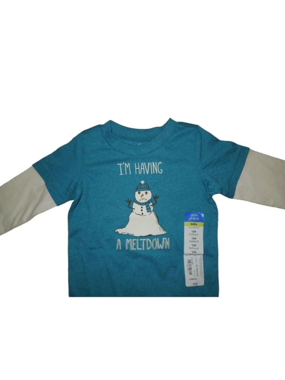 Toddler Boys OD I'm Having a Meltdown Snowman Christmas One-piece Shirt 12M